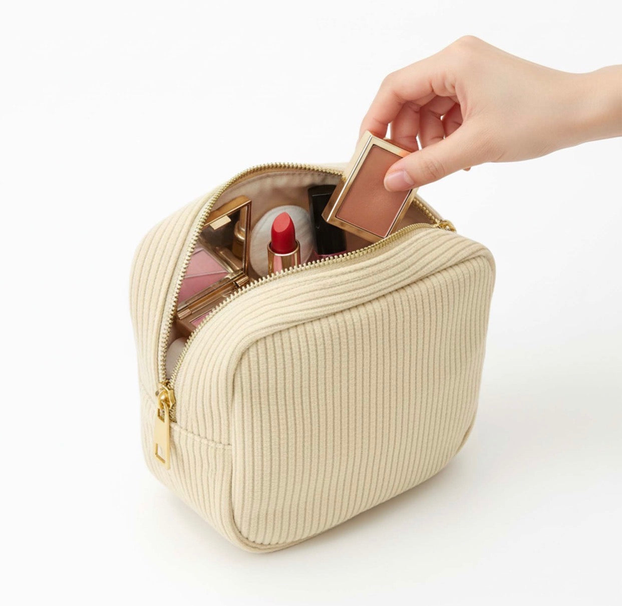 Luxury Corduroy Makeup Bag