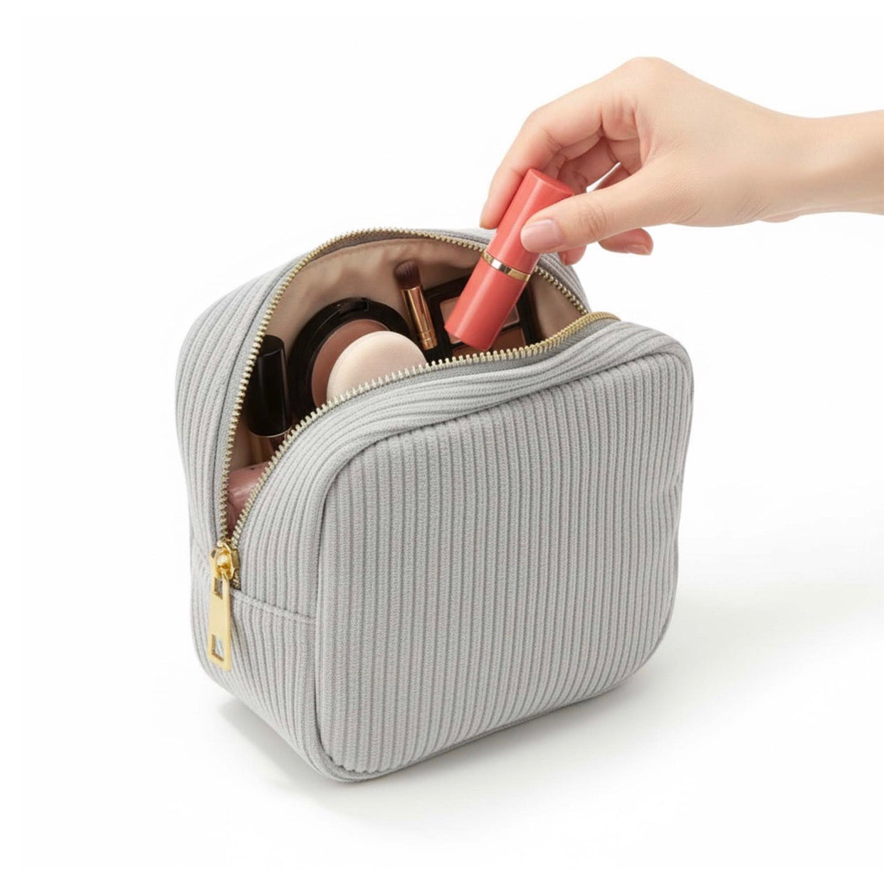 Luxury Corduroy Makeup Bag