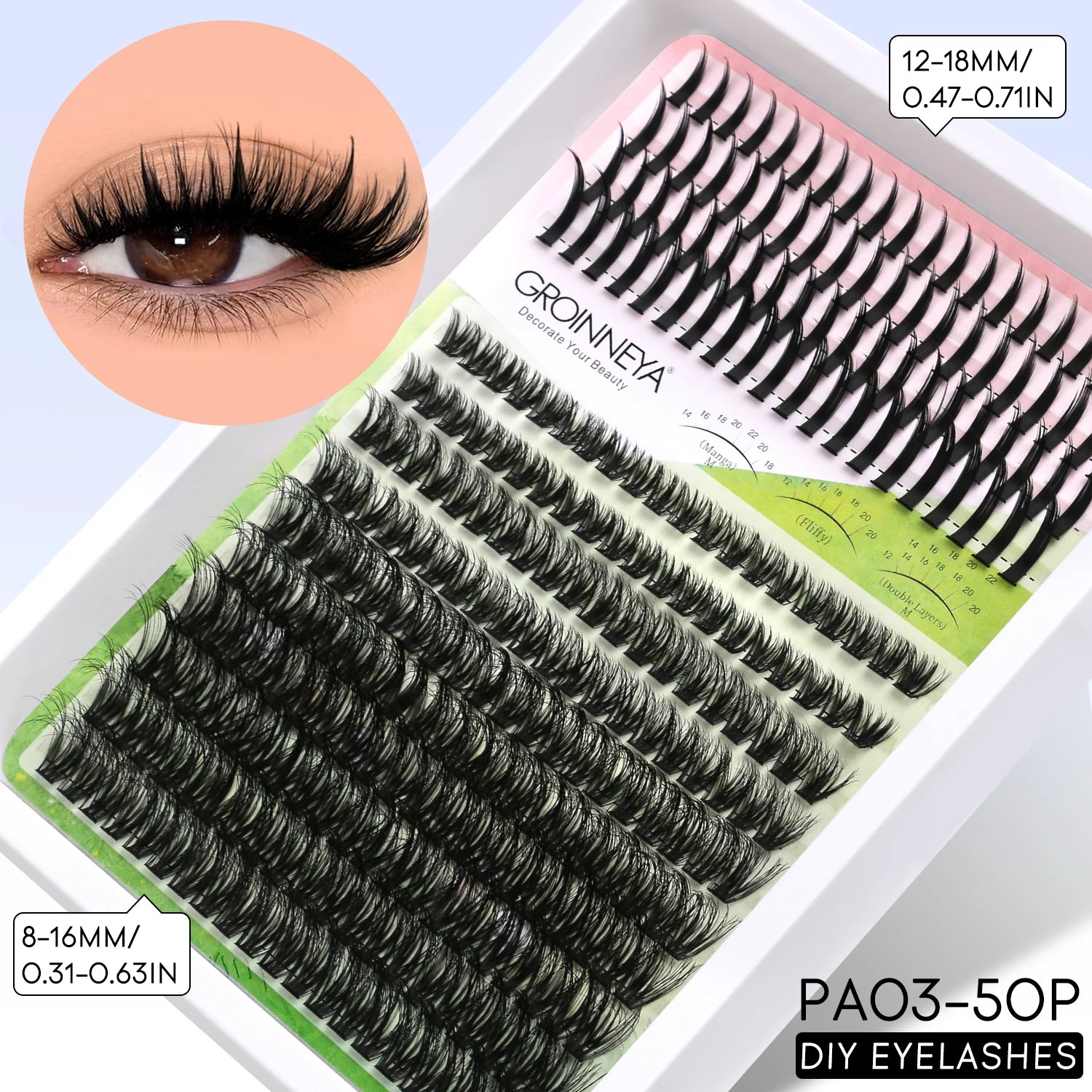 GROINNEYA Manga Lash Clusters Kit