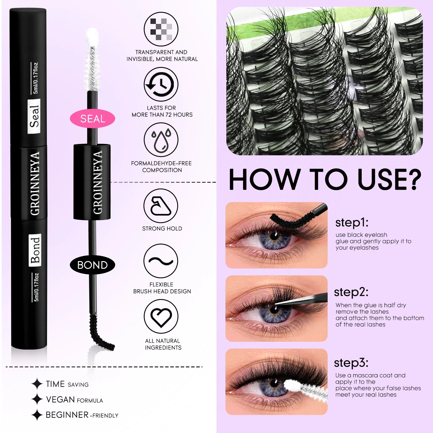 GROINNEYA Manga Lash Clusters Kit
