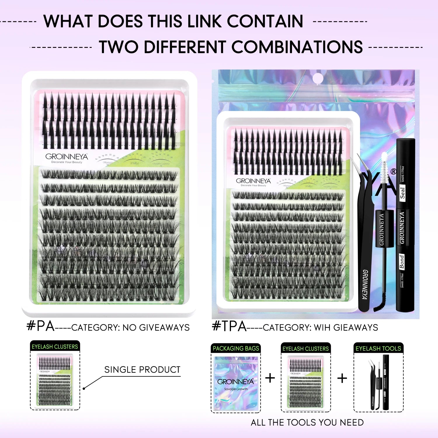 GROINNEYA Manga Lash Clusters Kit