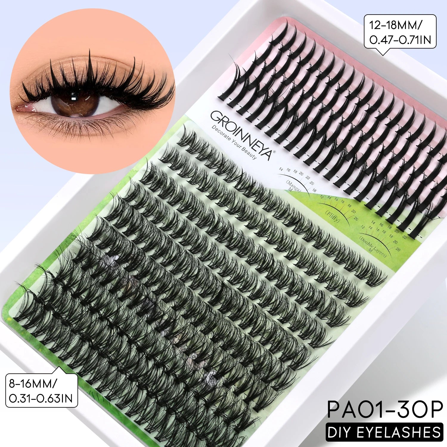 GROINNEYA Manga Lash Clusters Kit