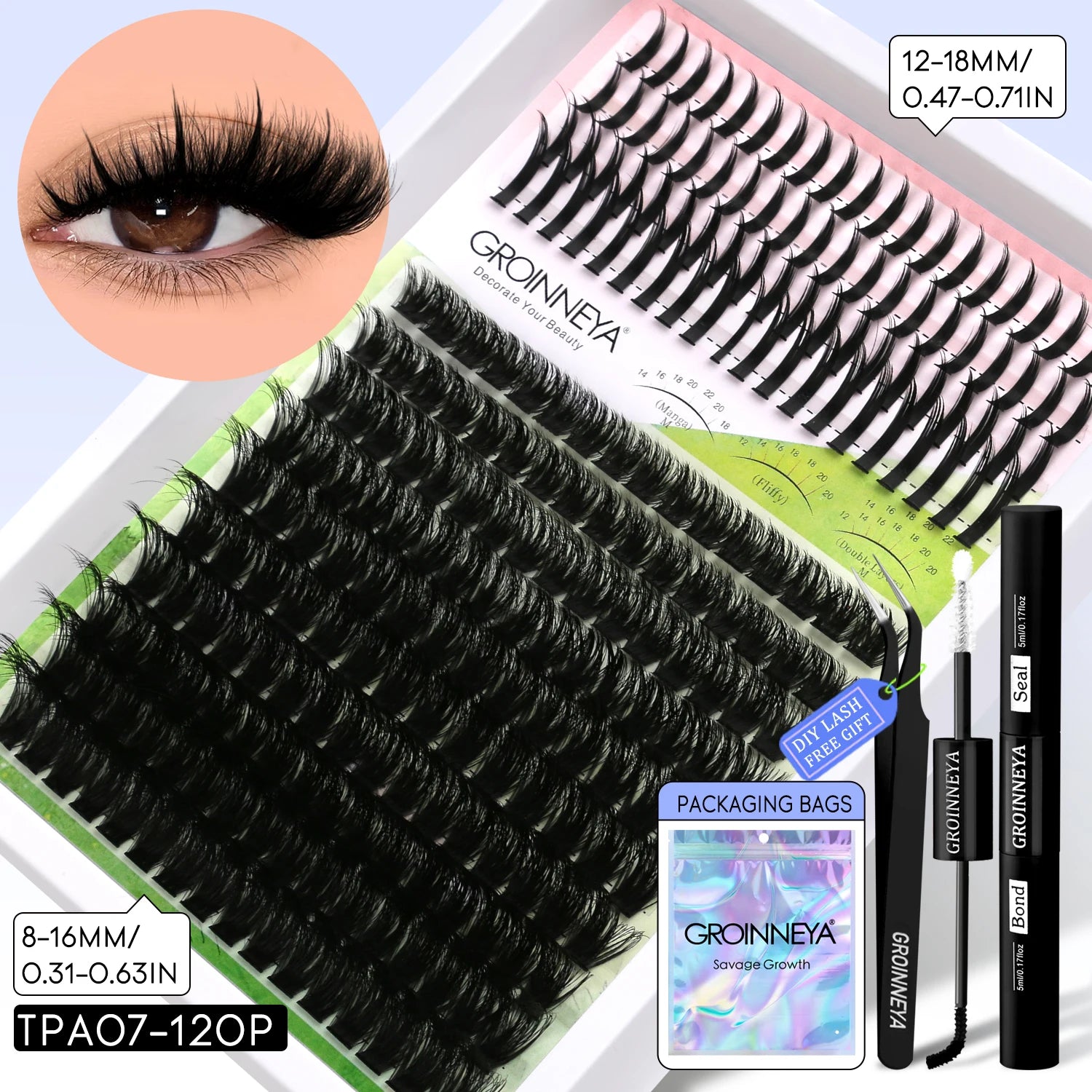 GROINNEYA Manga Lash Clusters Kit