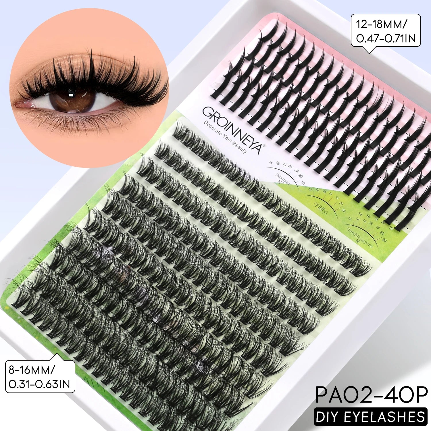 GROINNEYA Manga Lash Clusters Kit