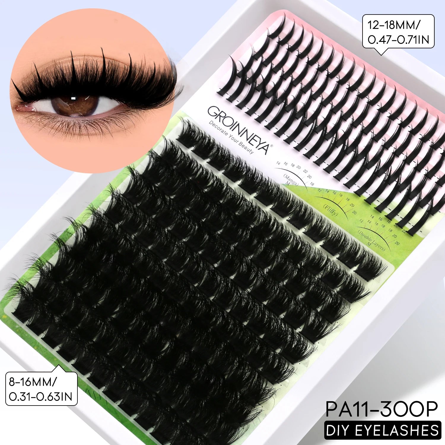 GROINNEYA Manga Lash Clusters Kit