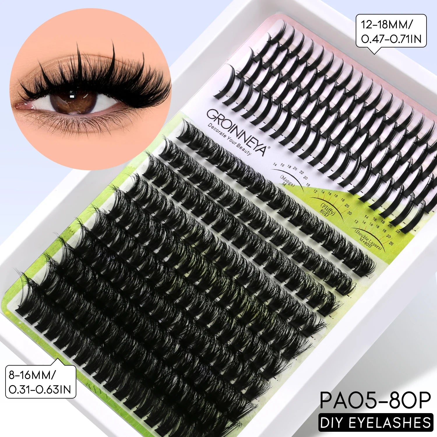 GROINNEYA Manga Lash Clusters Kit