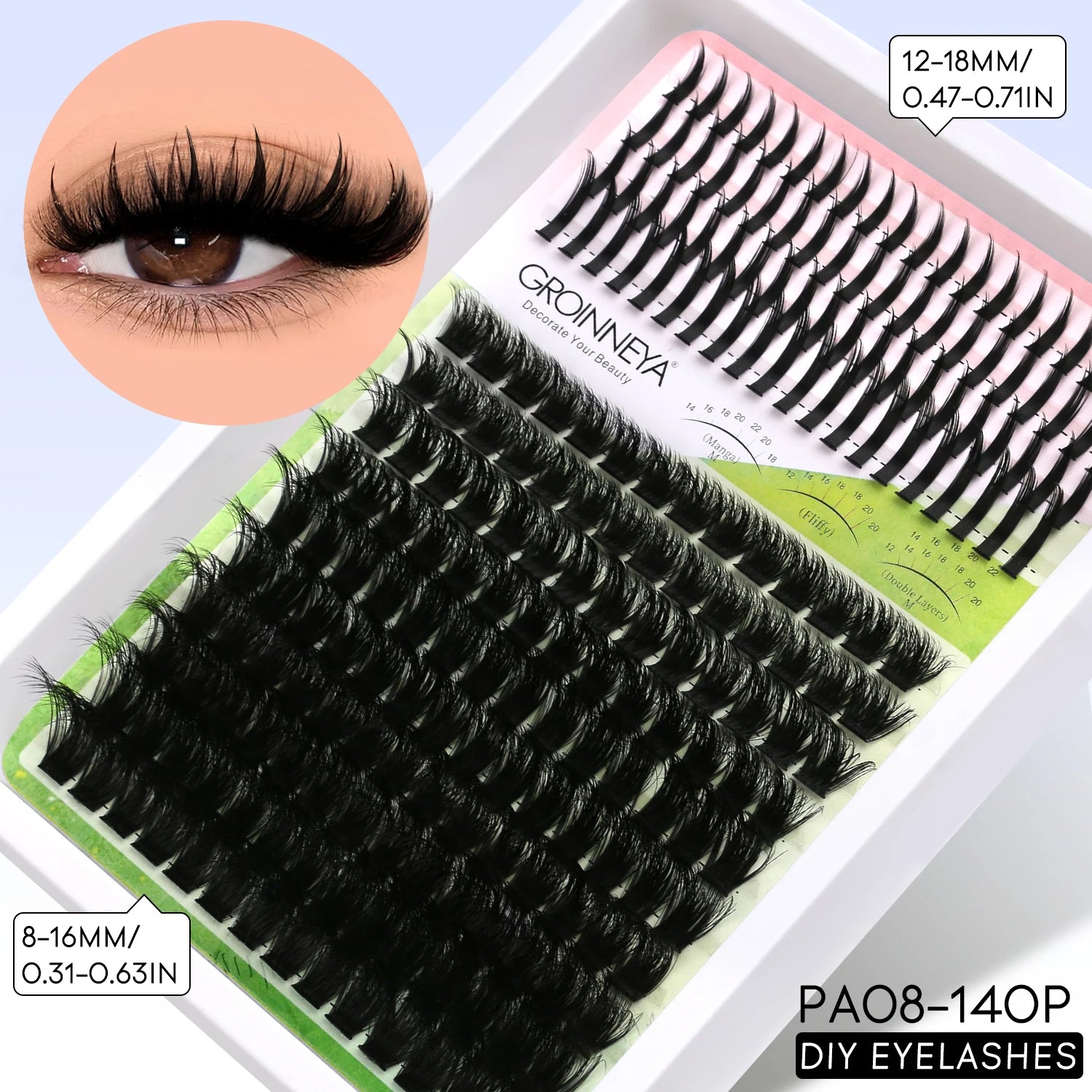 GROINNEYA Manga Lash Clusters Kit