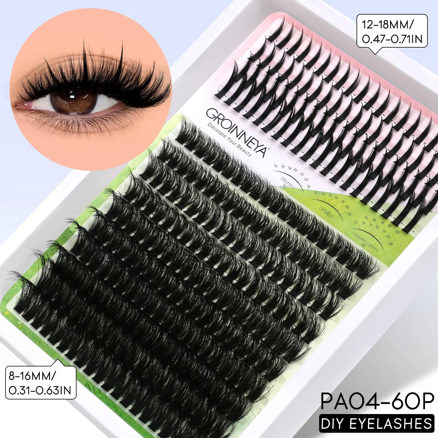 GROINNEYA Manga Lash Clusters Kit